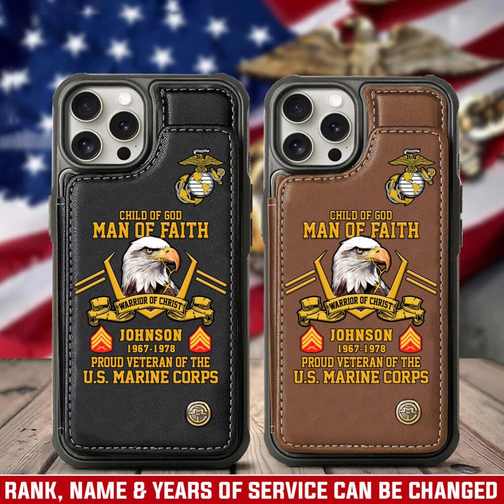 US Marine Corps, No One Fights Alone - Leather Flip Phone Case