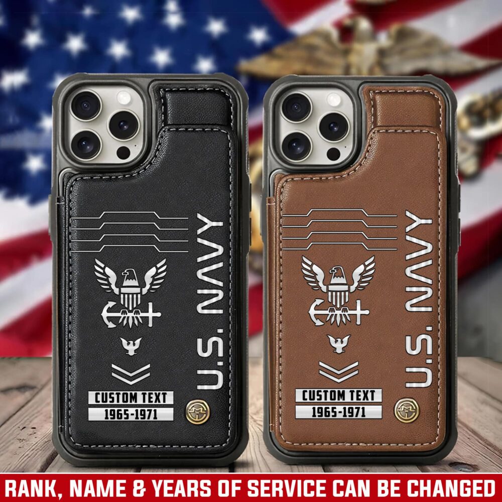 US Navy, No One Fights Alone - Leather Flip Phone Case