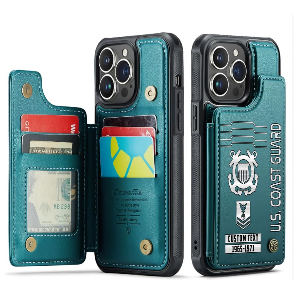 US Coast Guard, No One Gets Left Behind - Leather Flip Phone Case - Image 5