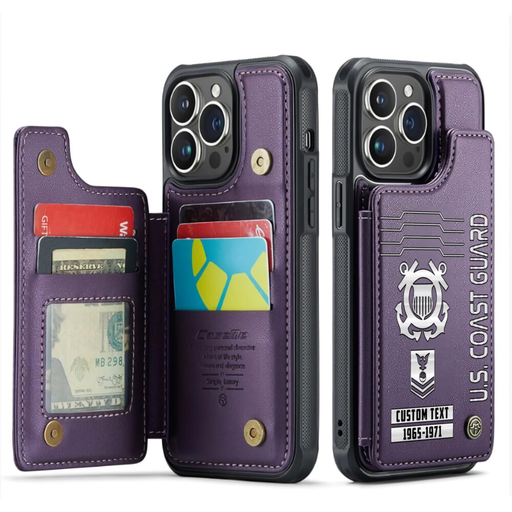 US Coast Guard, No One Gets Left Behind - Leather Flip Phone Case - Image 6