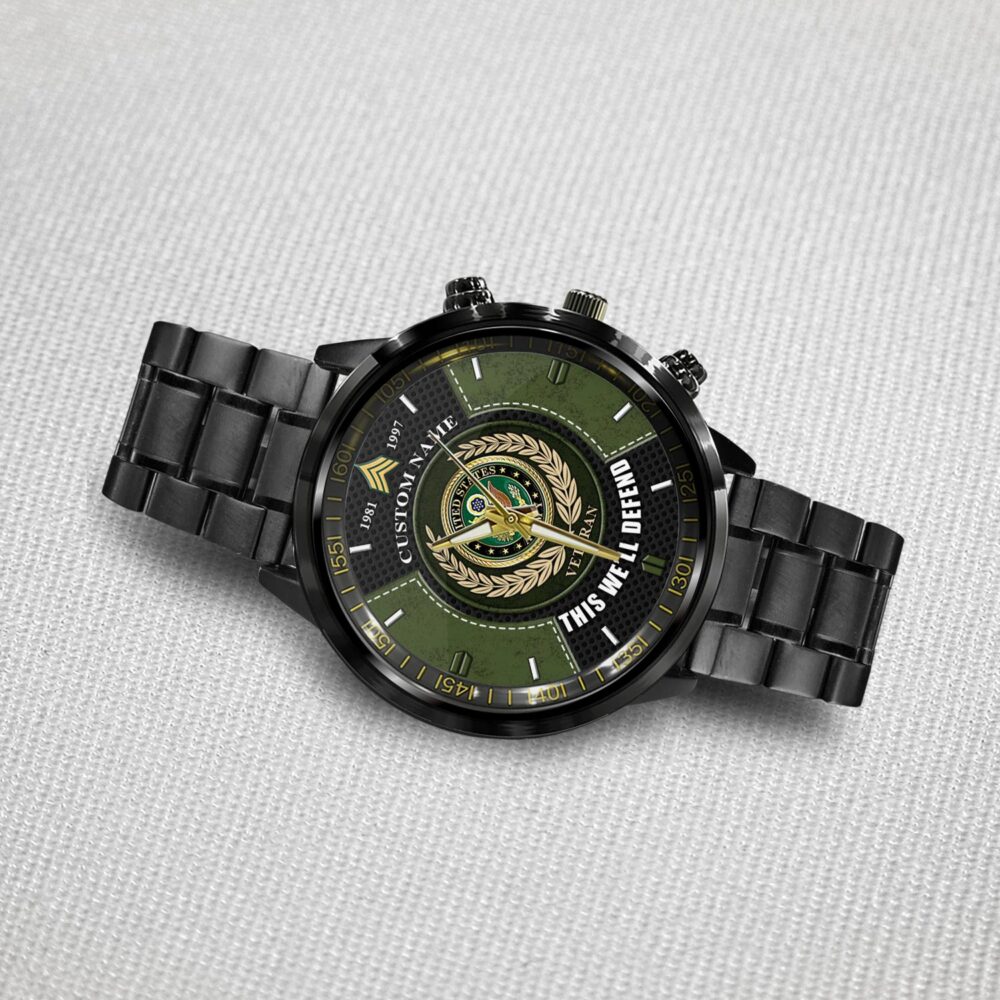 US Army, Life And Pride - Black Stainless Steel Watch - Image 3