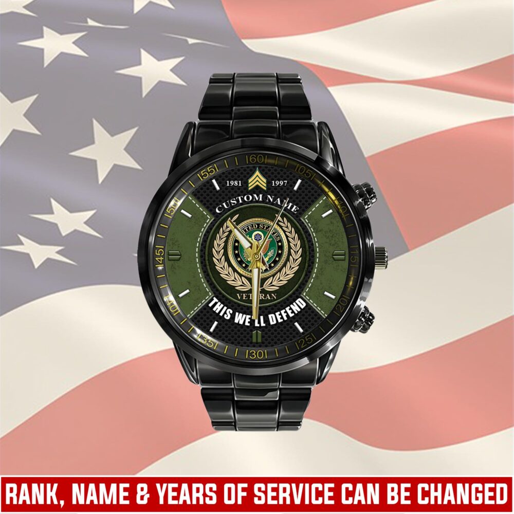 US Army, Life And Pride - Black Stainless Steel Watch