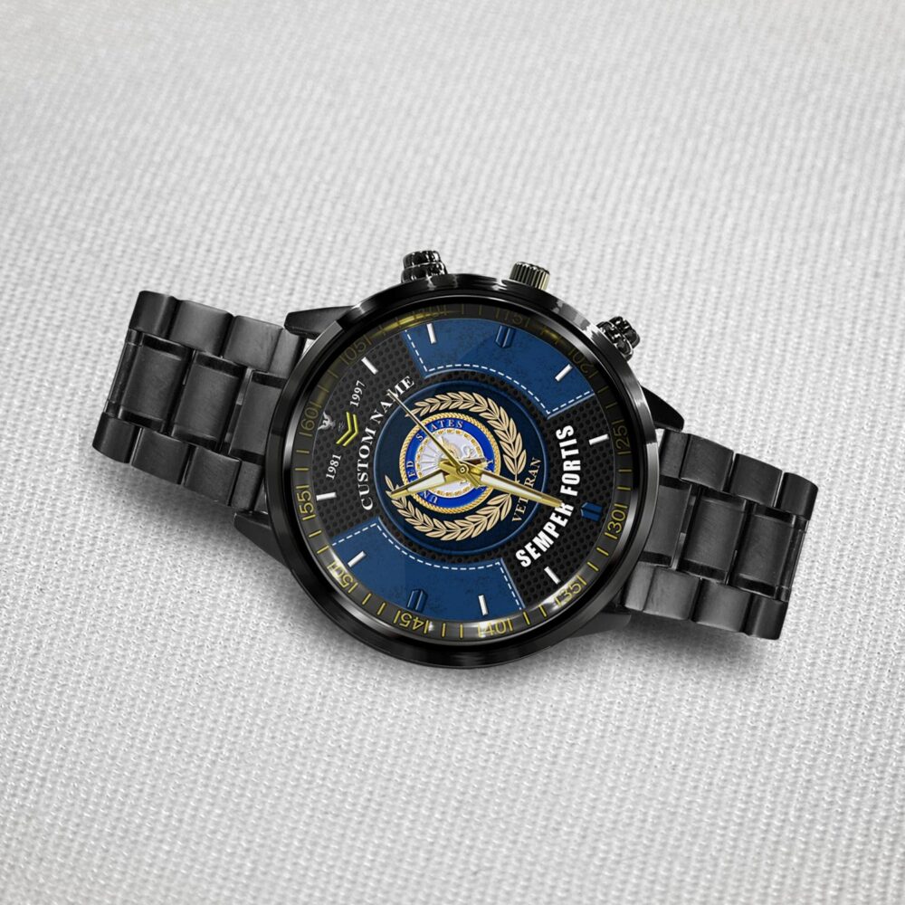 US Navy, Remember - Honor - Respect - Black Stainless Steel Watch - Image 3