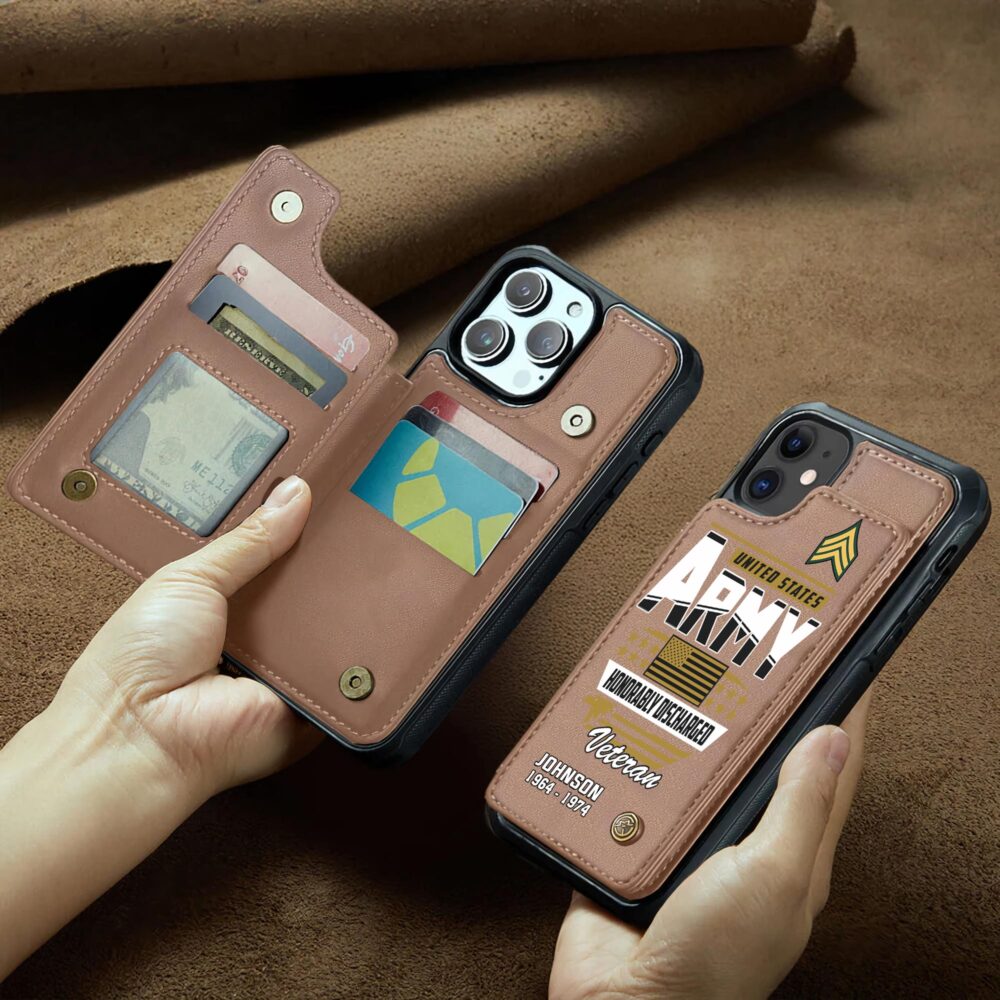 US Army, Thank a Veteran - Leather Flip Phone Case - Image 2