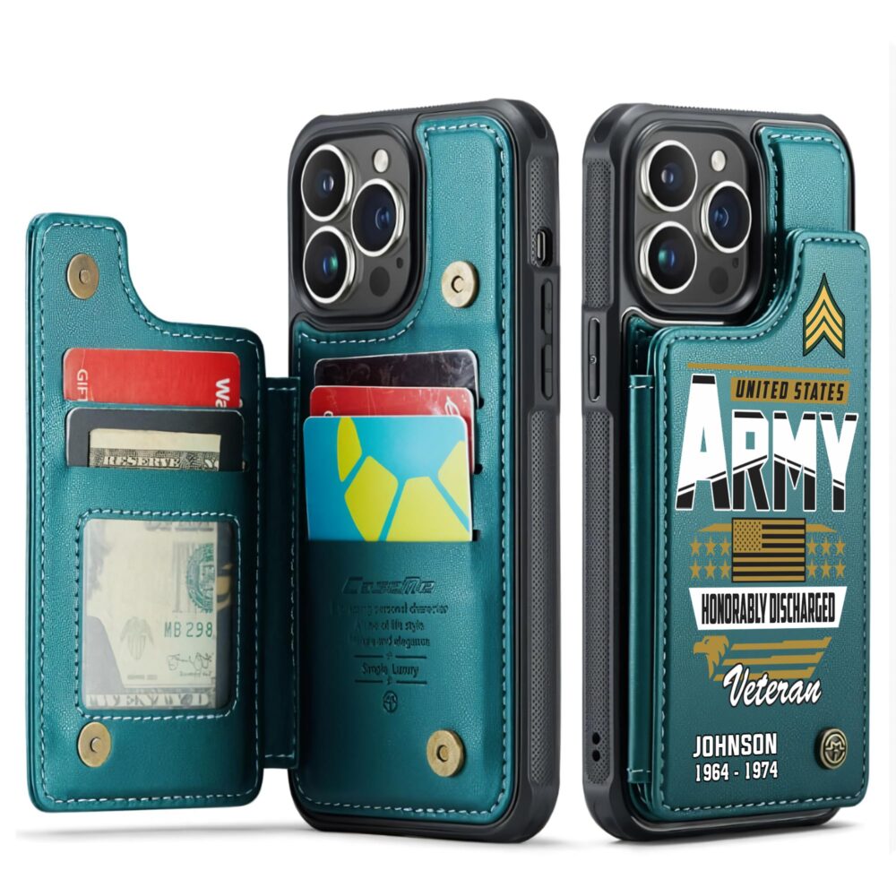 US Army, Thank a Veteran - Leather Flip Phone Case - Image 5