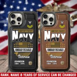 US Navy, American By Birth, Veteran By Choice - Leather Flip Phone Case