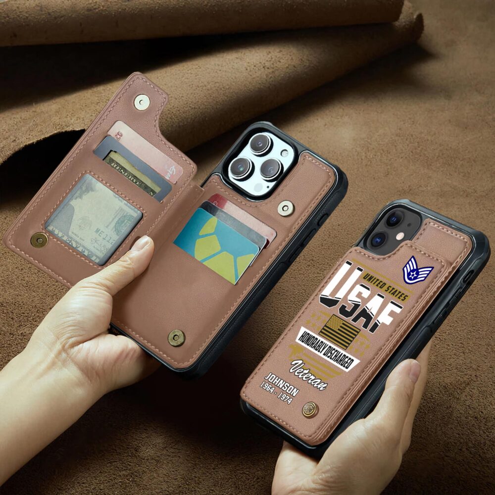 US Air Force , E 8 Air Force First Sergeant - Leather Flip Phone Case - Image 2