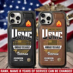 US Marine Corps, E 5 Marines Sergeant - Leather Flip Phone Case