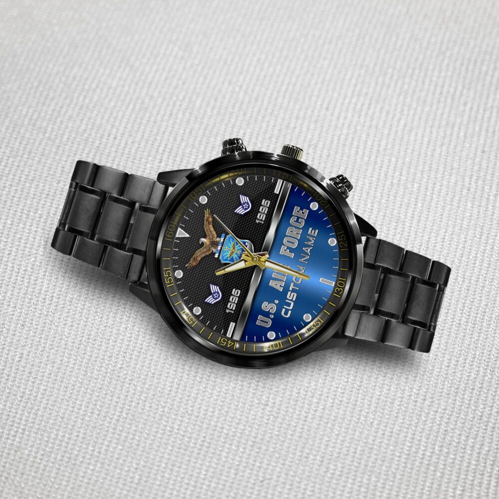US Air Force, O 4 Air Force Major - Black Stainless Steel Watch - Image 3
