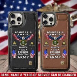 US Army, O 3 Army Captain - Leather Flip Phone Case