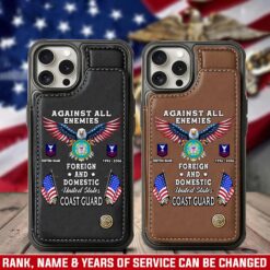 US Coast Guard, E 4 Red - Leather Flip Phone Case