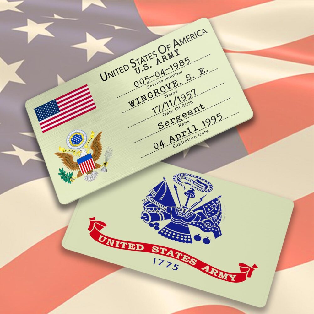 US Army, No One Fights Alone - Printed Metal Card - Image 3