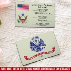 US Army, No One Fights Alone - Printed Metal Card