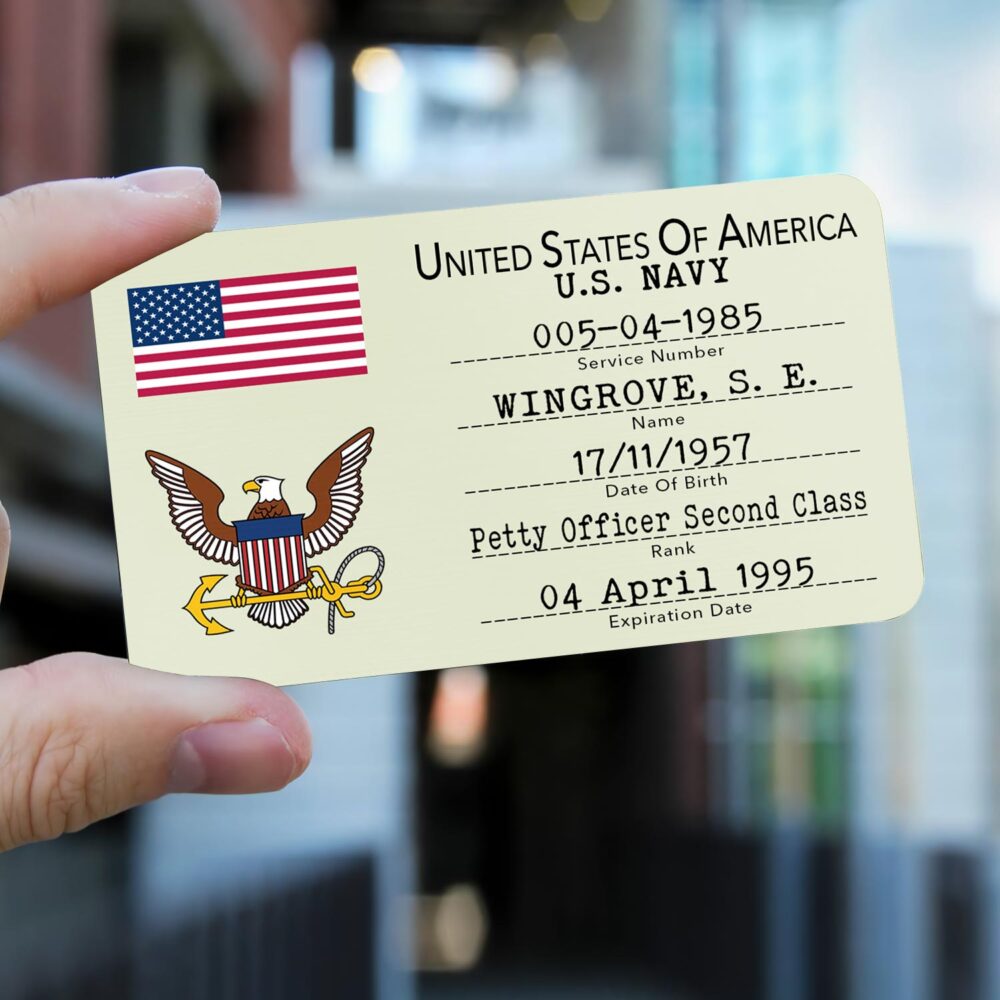 US Navy, E 4 Gold - Printed Metal Card - Image 2