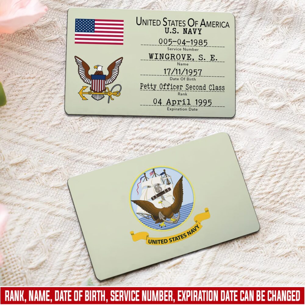 US Navy, E 4 Gold - Printed Metal Card