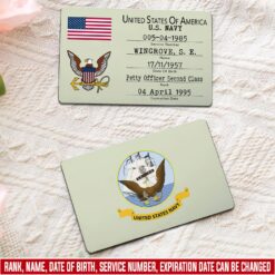 US Navy, E 4 Gold - Printed Metal Card