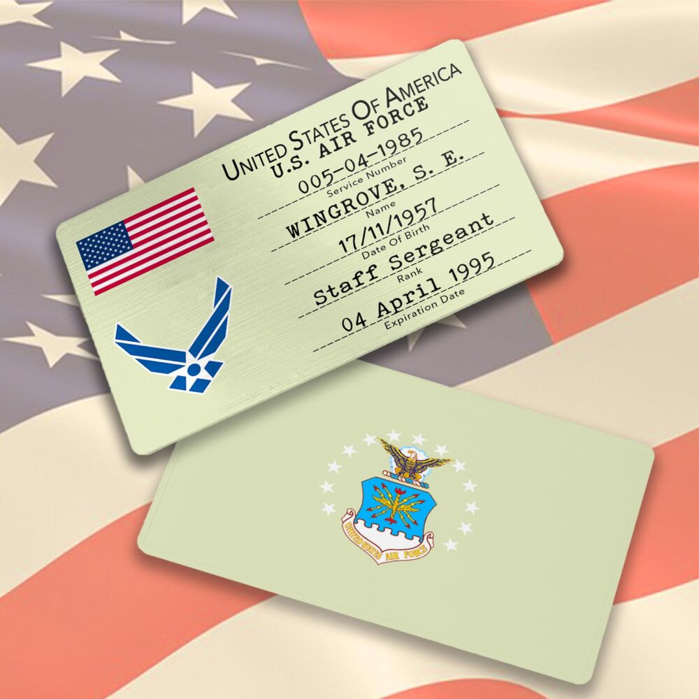 US Air Force , No One Fights Alone - Printed Metal Card - Image 3