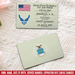 US Air Force , No One Fights Alone - Printed Metal Card