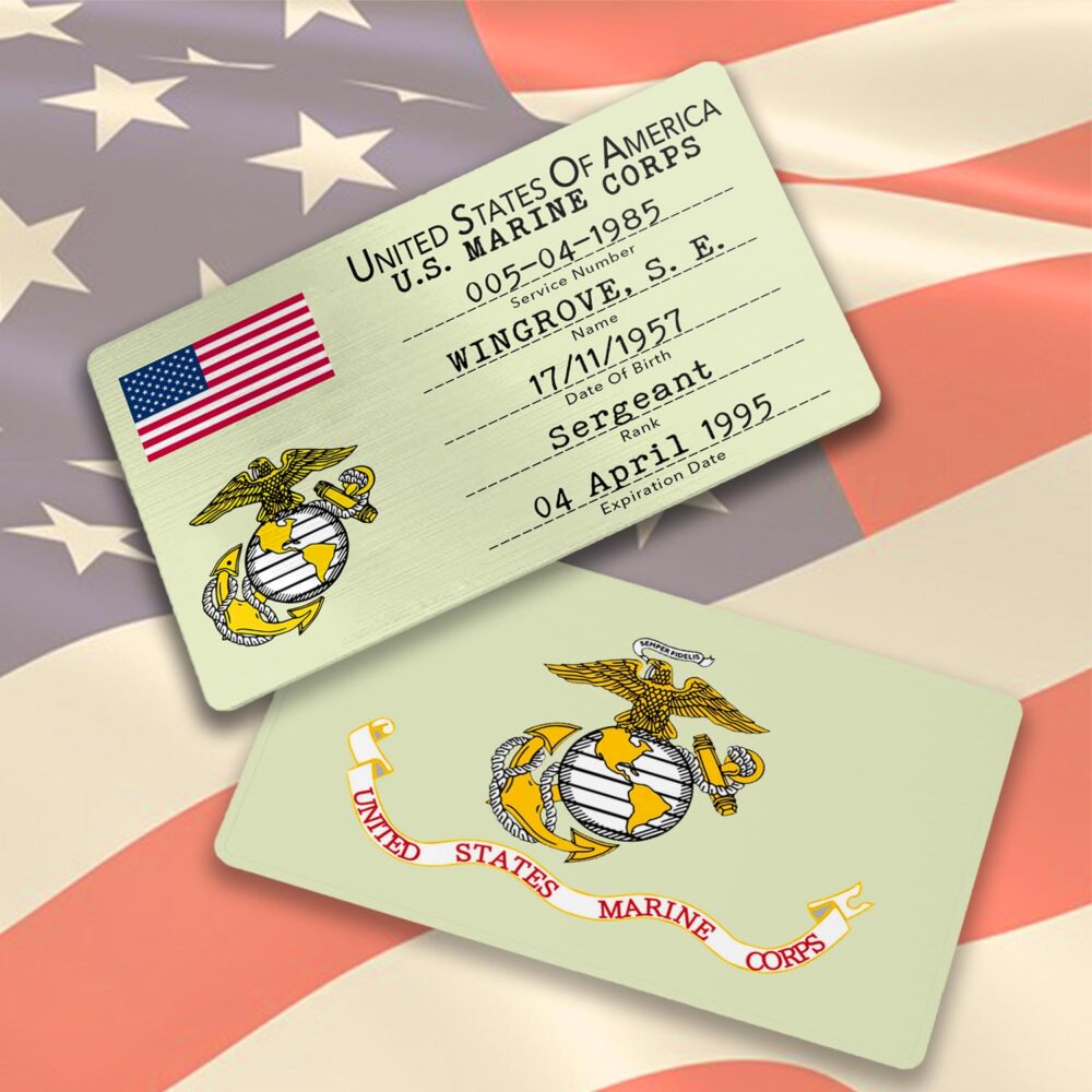 US Marine Corps, Served With Pride - Printed Metal Card - Image 3