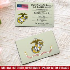 US Marine Corps, Served With Pride - Printed Metal Card