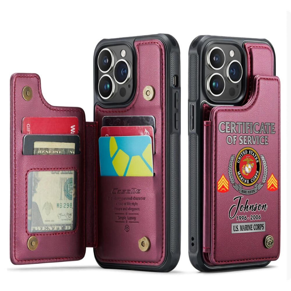 US Marine Corps, O 3 Marines Captain - Leather Flip Phone Case - Image 4