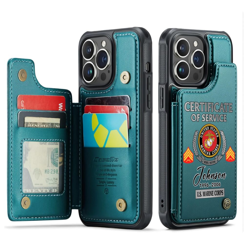 US Marine Corps, O 3 Marines Captain - Leather Flip Phone Case - Image 5