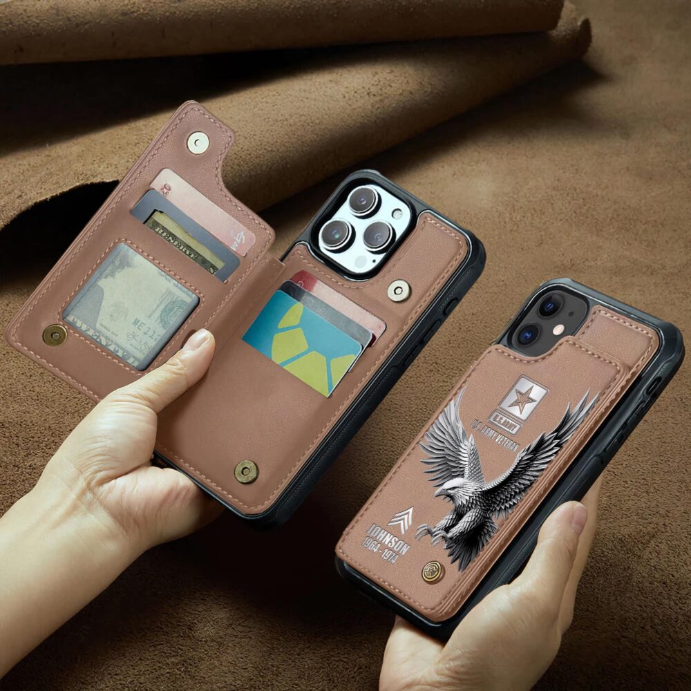 US Army, Remember - Honor - Respect - Leather Flip Phone Case - Image 2