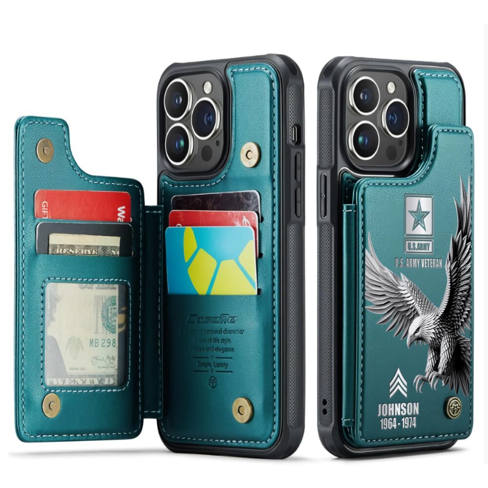 US Army, Remember - Honor - Respect - Leather Flip Phone Case - Image 5