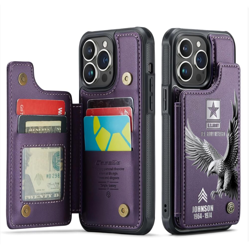 US Army, Remember - Honor - Respect - Leather Flip Phone Case - Image 6