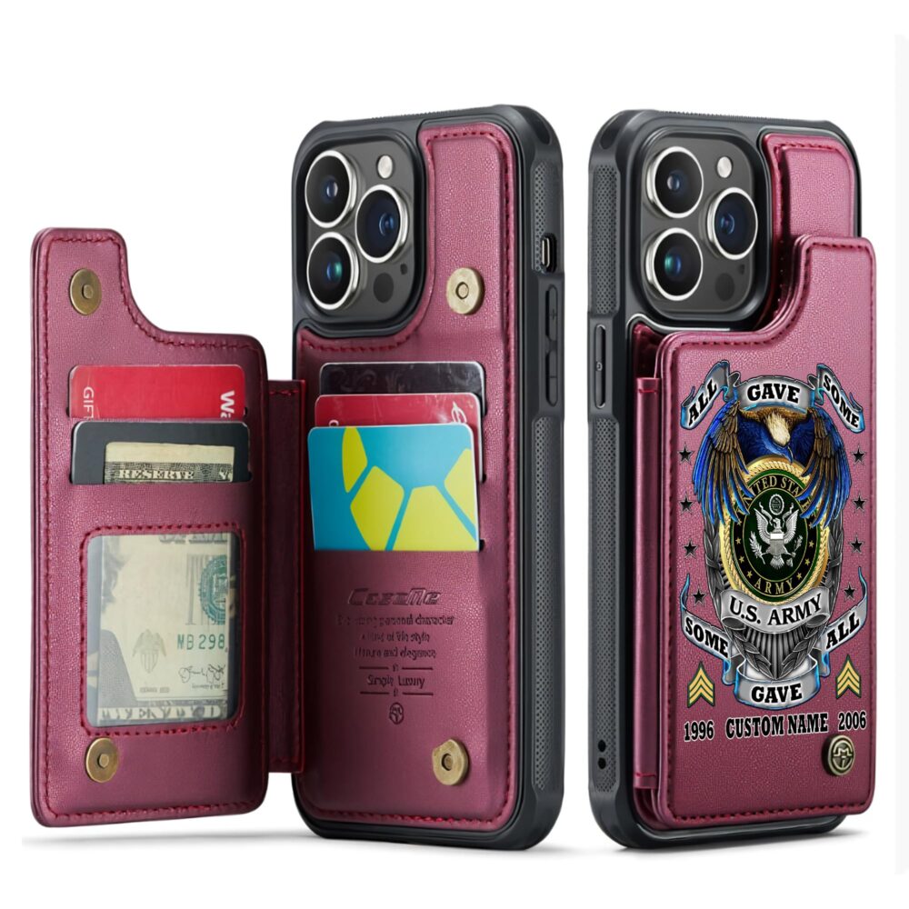 US Army, Defender of Freedom - Leather Flip Phone Case - Image 4