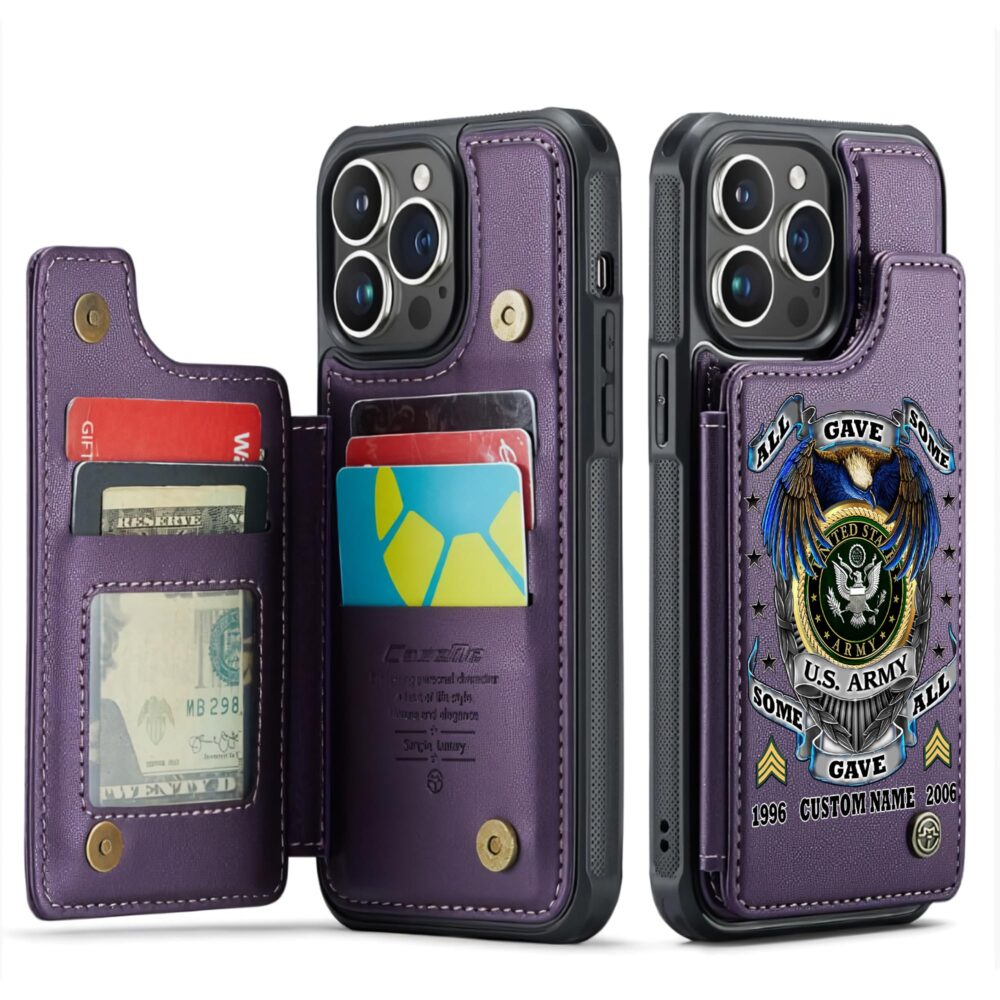 US Army, Defender of Freedom - Leather Flip Phone Case - Image 6