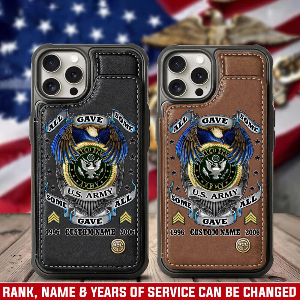 US Army, Defender of Freedom - Leather Flip Phone Case