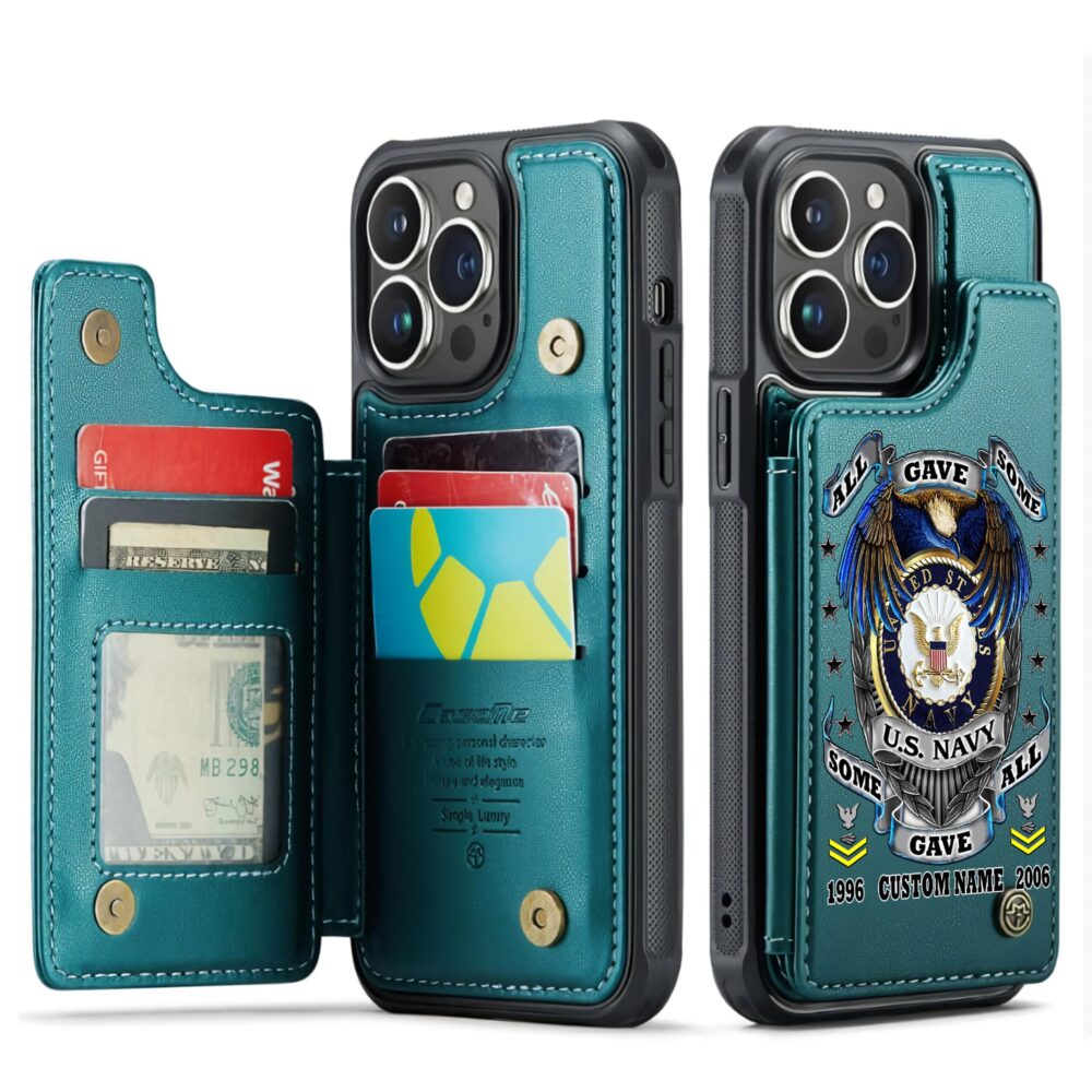US Navy, By Sea, Air and Land - Leather Flip Phone Case - Image 5