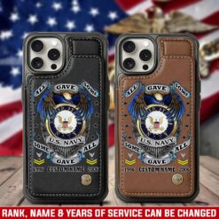 US Navy, By Sea, Air and Land - Leather Flip Phone Case
