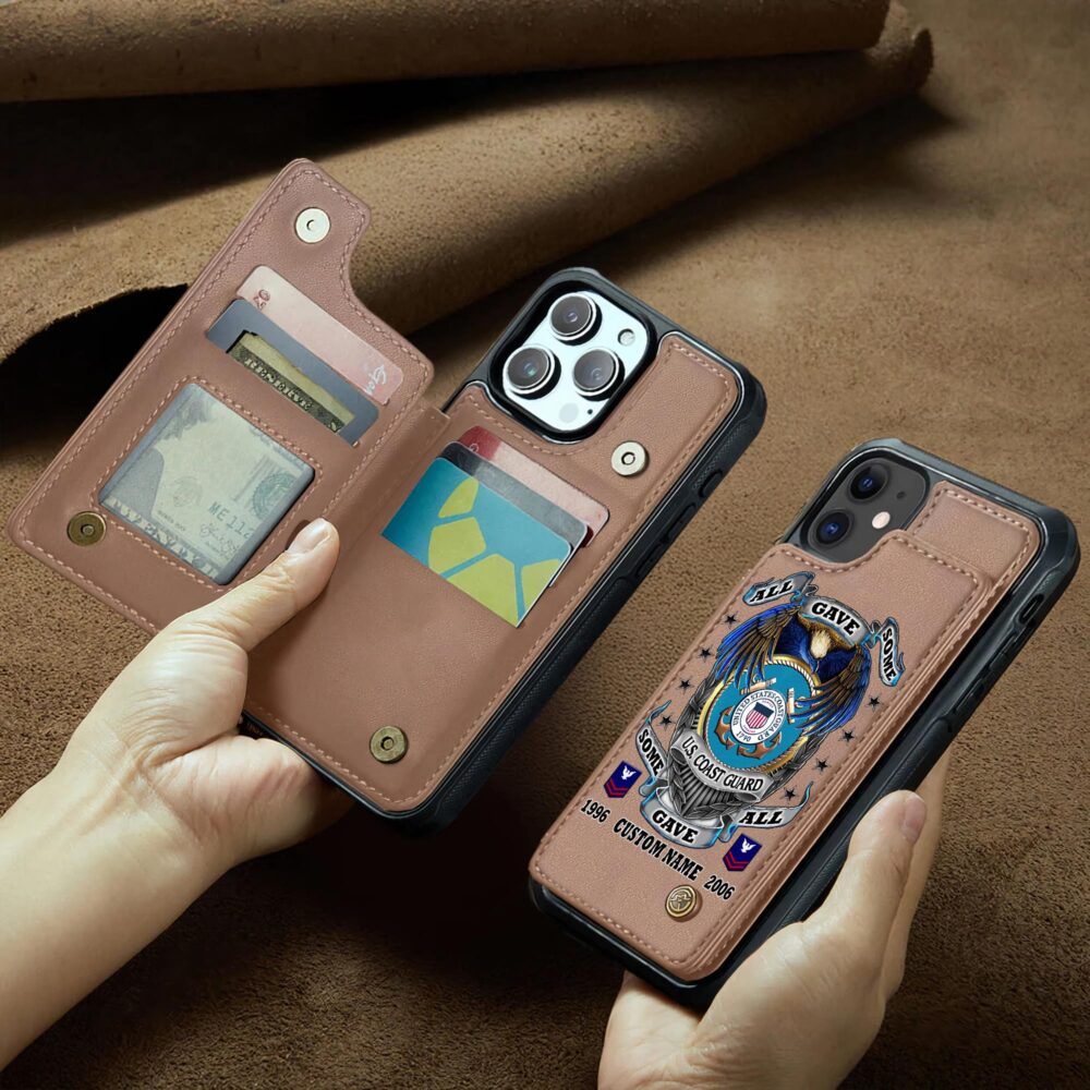 US Coast Guard, E 3 Red - Leather Flip Phone Case - Image 2