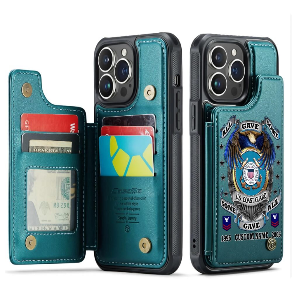 US Coast Guard, E 3 Red - Leather Flip Phone Case - Image 5