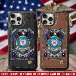 US Coast Guard, E 3 Red - Leather Flip Phone Case