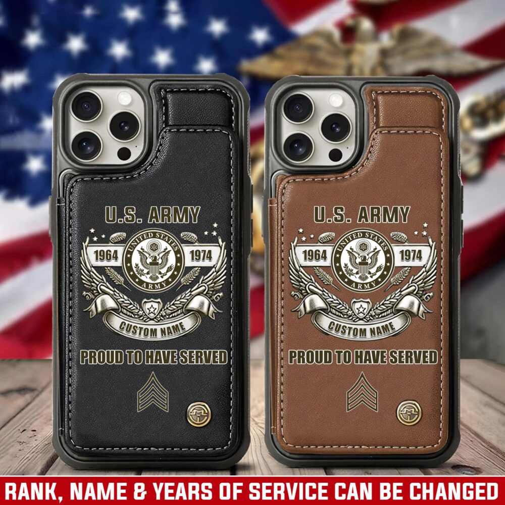 US Army, O 4 Army Major - Leather Flip Phone Case