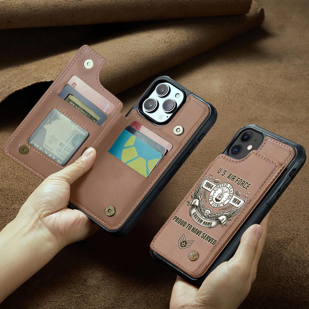 US Air Force , Land Of The Free, Because Of The Brave - Leather Flip Phone Case - Image 2