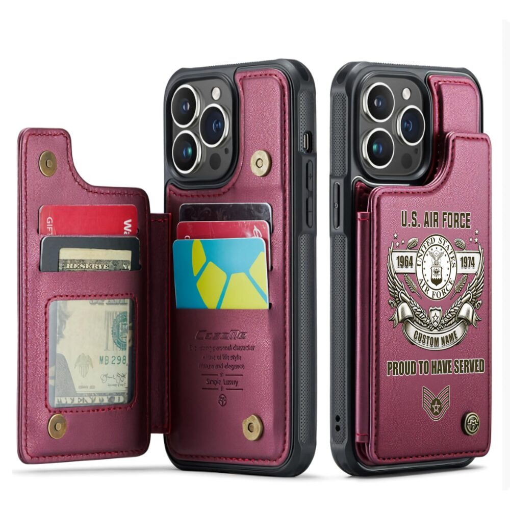 US Air Force , Land Of The Free, Because Of The Brave - Leather Flip Phone Case - Image 4