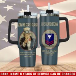 US Coast Guard, E 2 White - Stainless Steel Tumbler 40oz