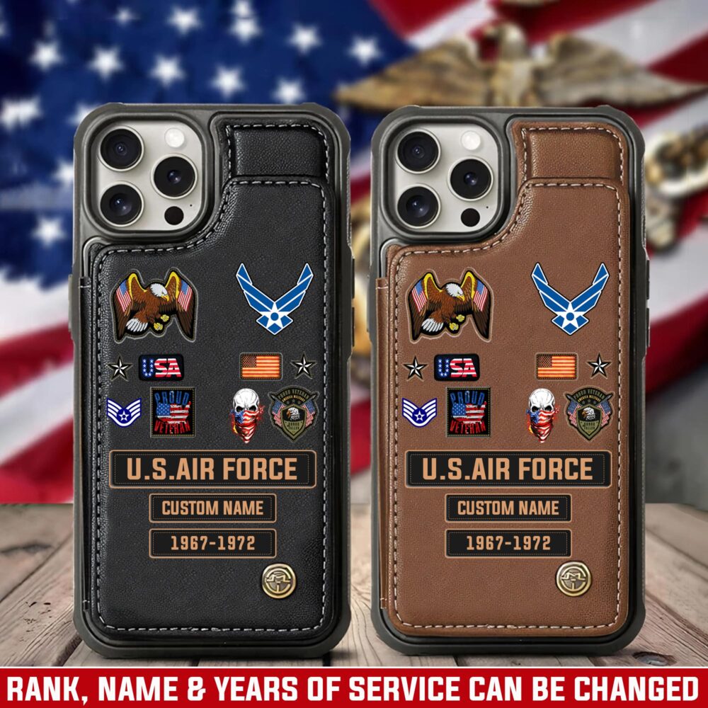 US Air Force , American By Birth, Veteran By Choice - Leather Flip Phone Case