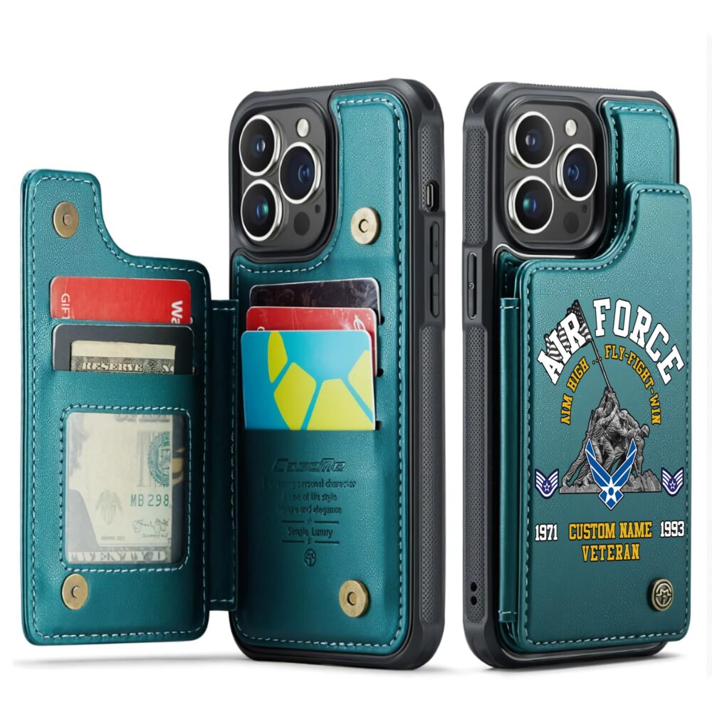 US Air Force , All Gave Some, Some Gave All - Leather Flip Phone Case - Image 5