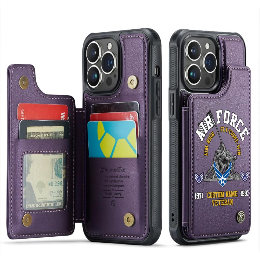 US Air Force , All Gave Some, Some Gave All - Leather Flip Phone Case - Image 6