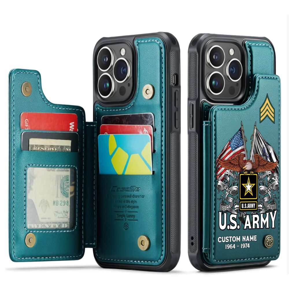 US Army, Defender of Freedom - Leather Flip Phone Case - Image 5