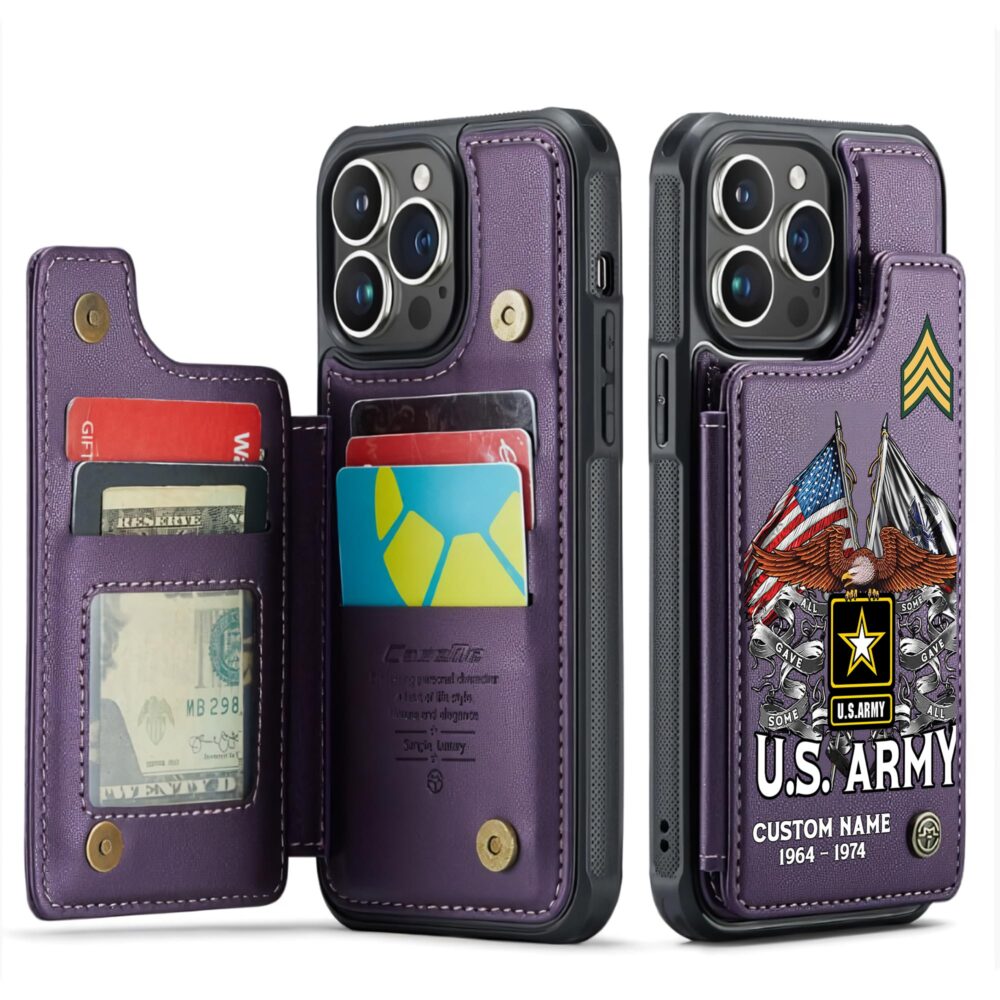 US Army, Defender of Freedom - Leather Flip Phone Case - Image 6