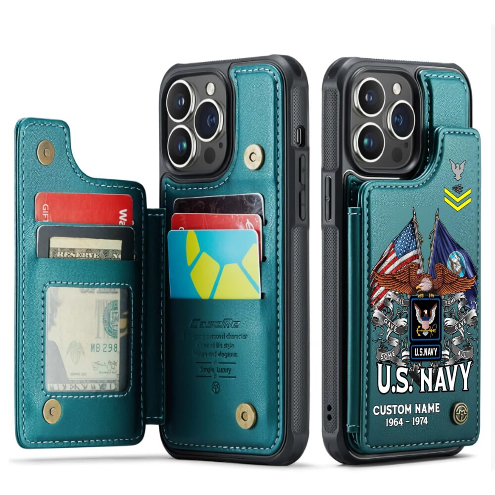 US Navy, Honor - Courage - Commitment - Leather Flip Phone Case - Image 5