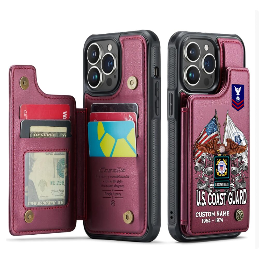 US Coast Guard, I Walked The Walk - Leather Flip Phone Case - Image 4