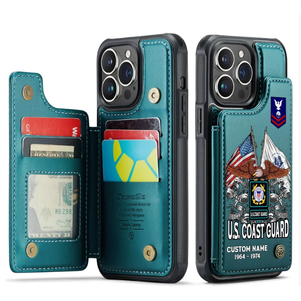 US Coast Guard, I Walked The Walk - Leather Flip Phone Case - Image 5
