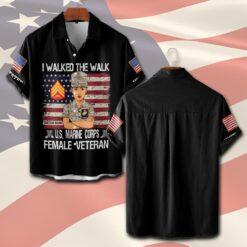 US Marine Corps, Land Of The Free, Because Of The Brave - Short Sleeve Button Shirt